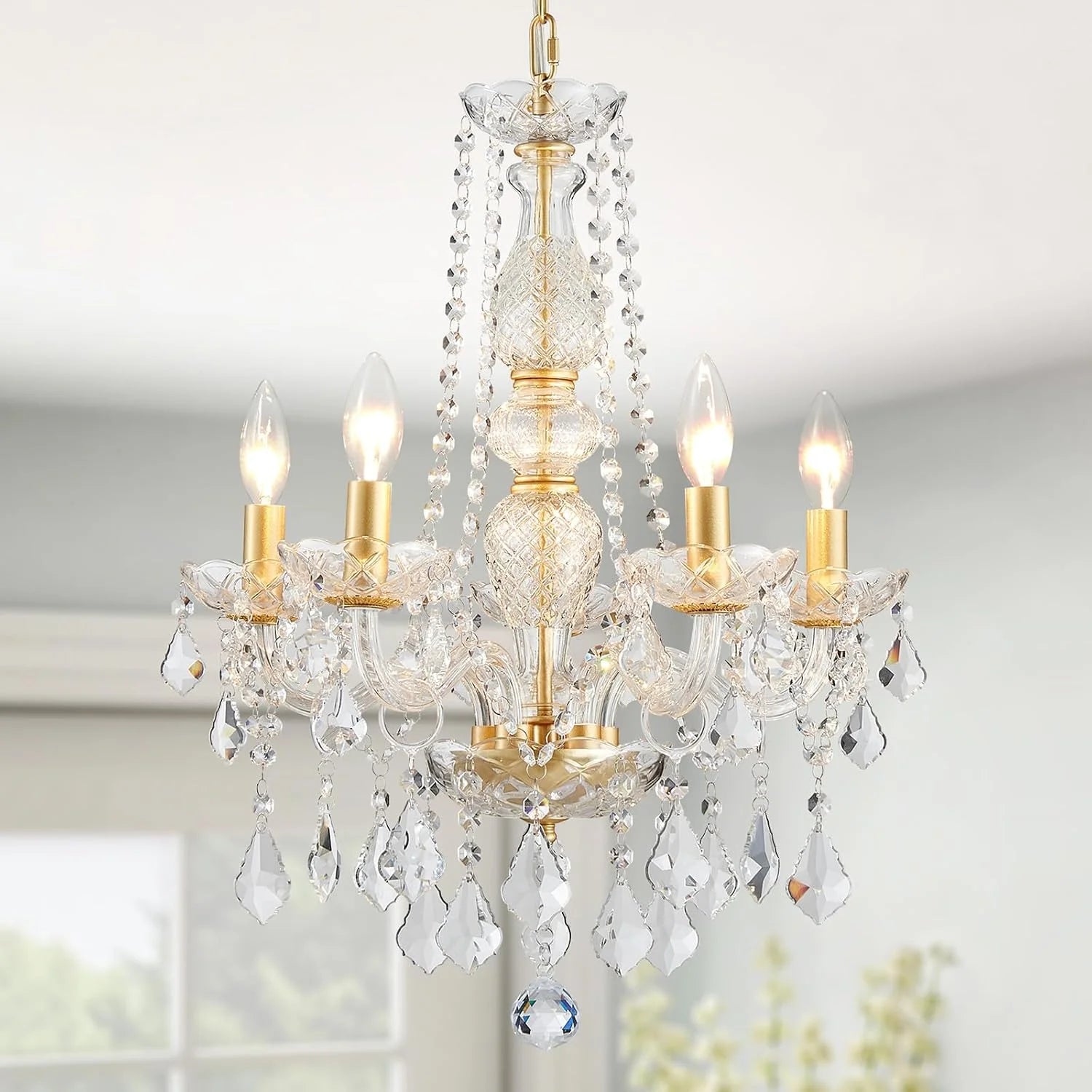 New Arrivals 5-Light Crystal Candle Chandelier Pendant Ceiling Light Modern Lighting Fixture for Bedroom Hallway Bar Kitchen - Image 11