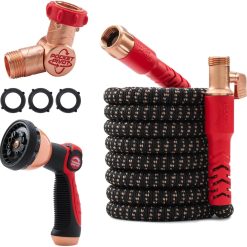 New Arrivals Hose 50 FT Copper Head Expandable Garden Hose, As Seen on TV, 360° swiveling pocket pivot connector