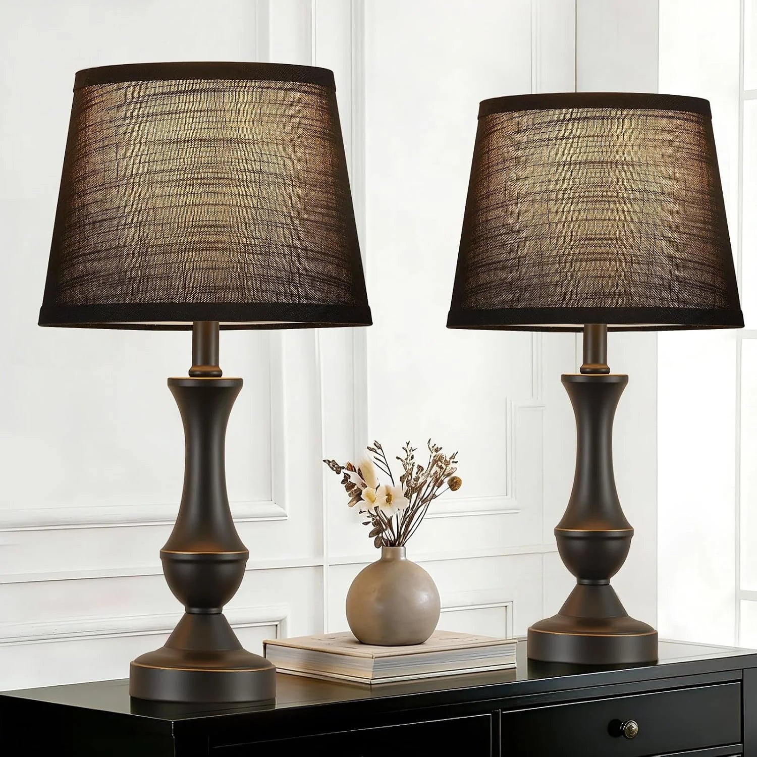Luvkczc Table Lamp Set of 2, 19 Farmhouse Vintage Bedside Lamps for Living Room & Bedroom bifanuoyard - Image 12