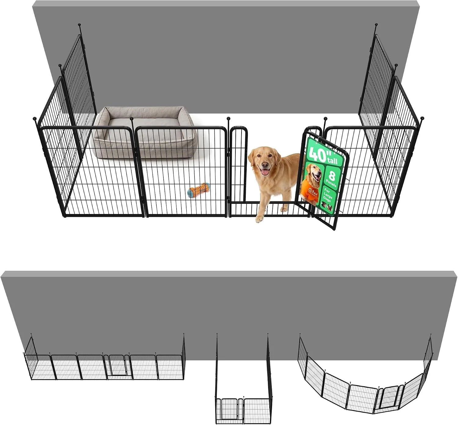 New Arrivals Rollick Dog Playpen, Indoor, 24 H, 8 Panels - Image 93