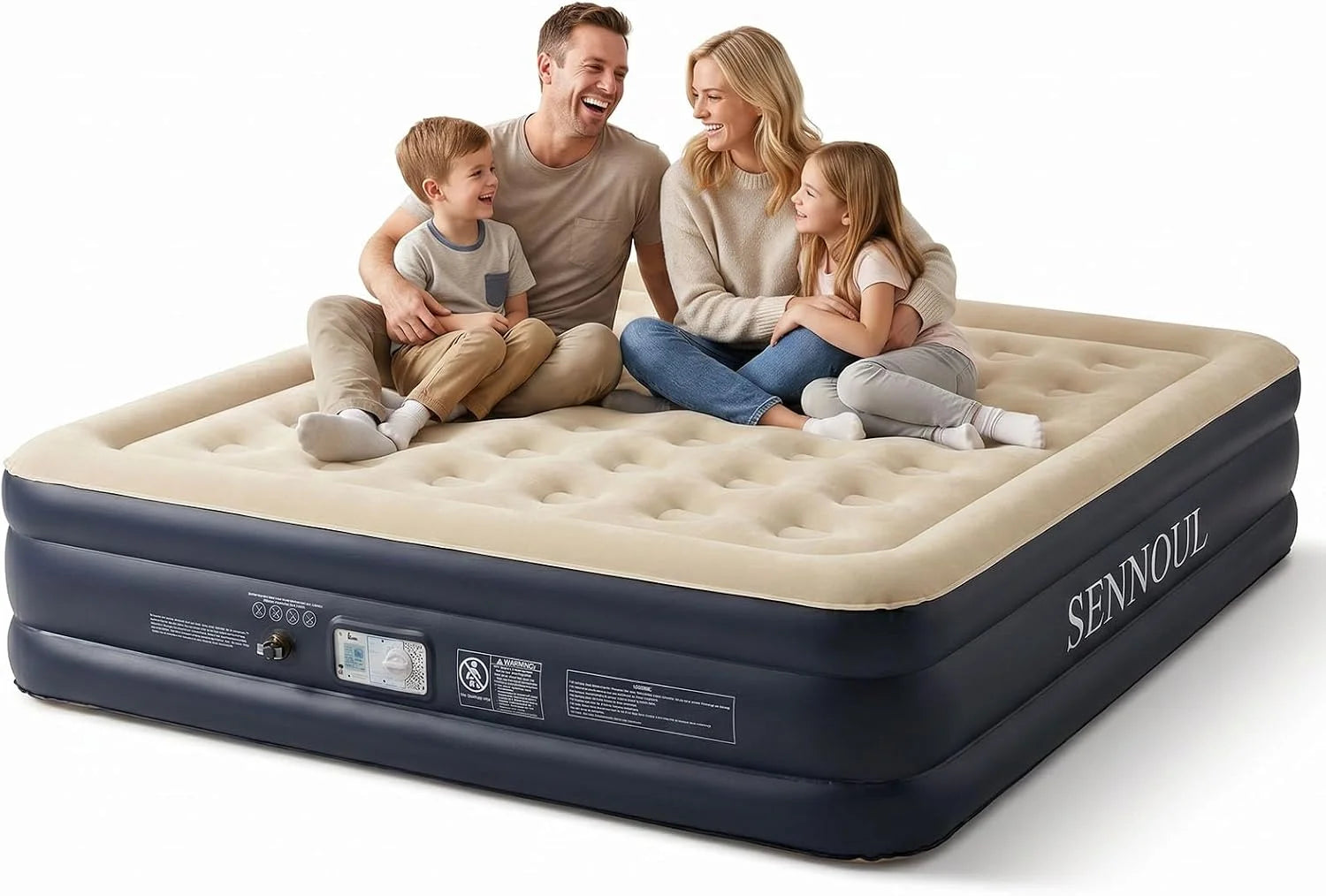 SENNOUL Air Mattress Queen with Built in Pump, Inflatable Mattress Blow Up Mattress 18 Raised Comfort bifanuoyard - Image 7