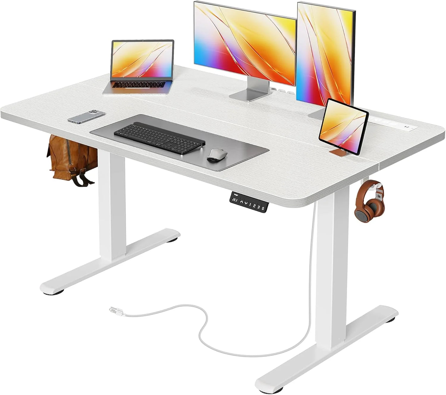 New Arrivals Electric Standing Desk with Power Outlets and USB-C Port, 47 X 24 Inch Height Adjustable Desk - Image 16