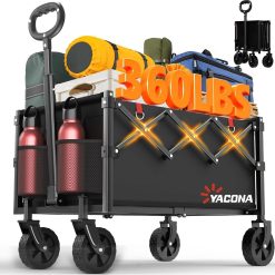 Wagons Carts Foldable, Lightweight Portable Utility Shopping Cart with Wheels, Folding Grocery Wagon Cart for Grocery