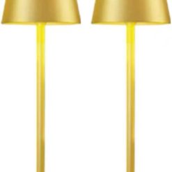 New Arrivals Gold Led Cordless Table Lamps-Rechargeable Lamp Set of 4