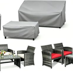 New Arrivals STARTWO Patio Furniture Cover 4 Piece Set, Black, Regular