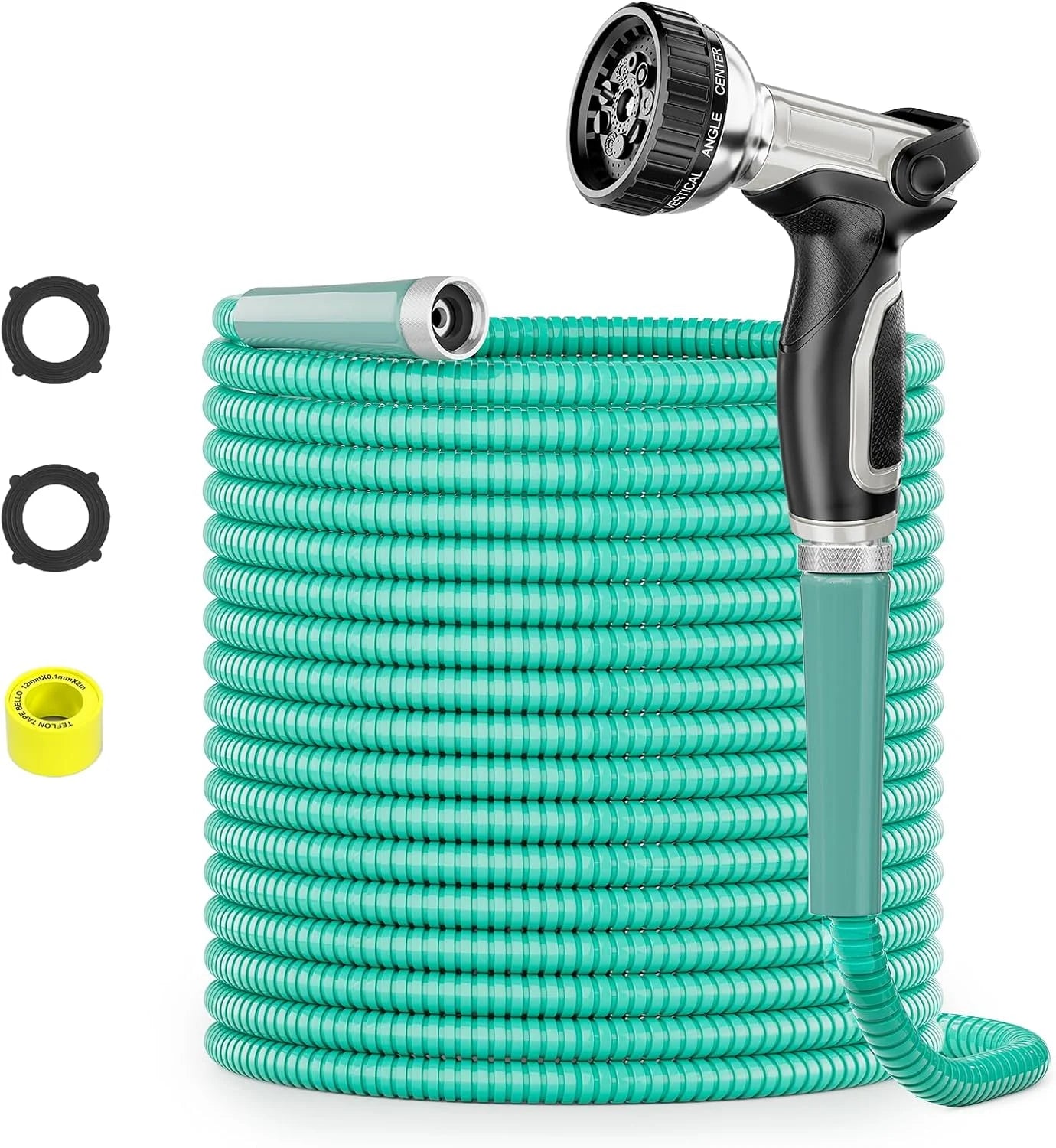 New Arrivals 100ft 304 Stainless Steel Garden Hose Metal, Heavy Duty Water Pipe with Nozzles for Yard - Image 4