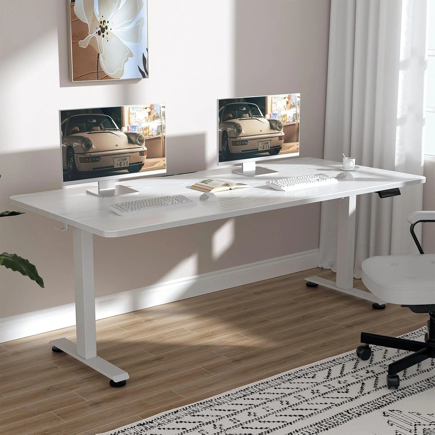 Veken 55 Inch Large Electric Standing Desk, Gaming Table, Height Adjustable Sit Stand Up Computer Tables for Home Office bifanuoyard - Image 5