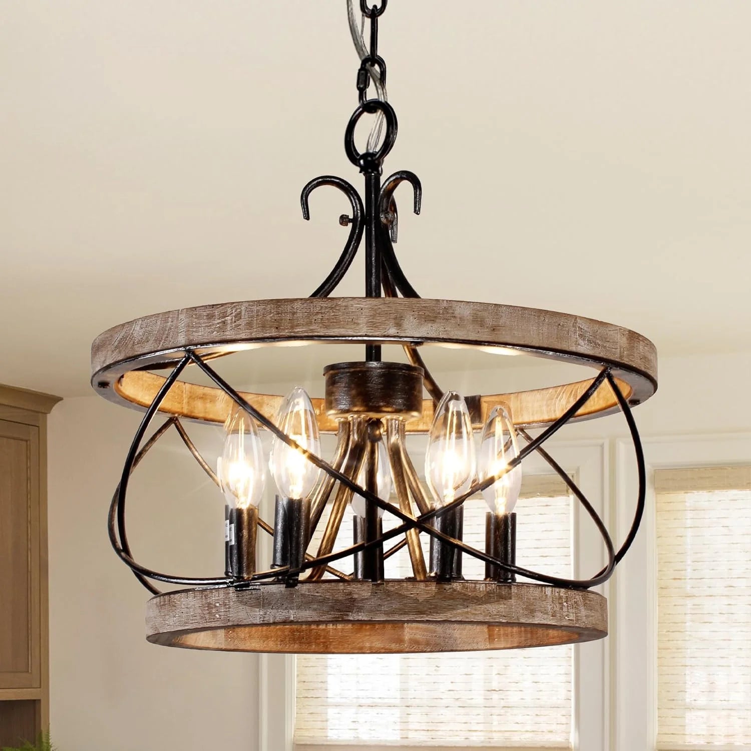 New Arrivals Wood Chandelier Light Fixture - Image 3