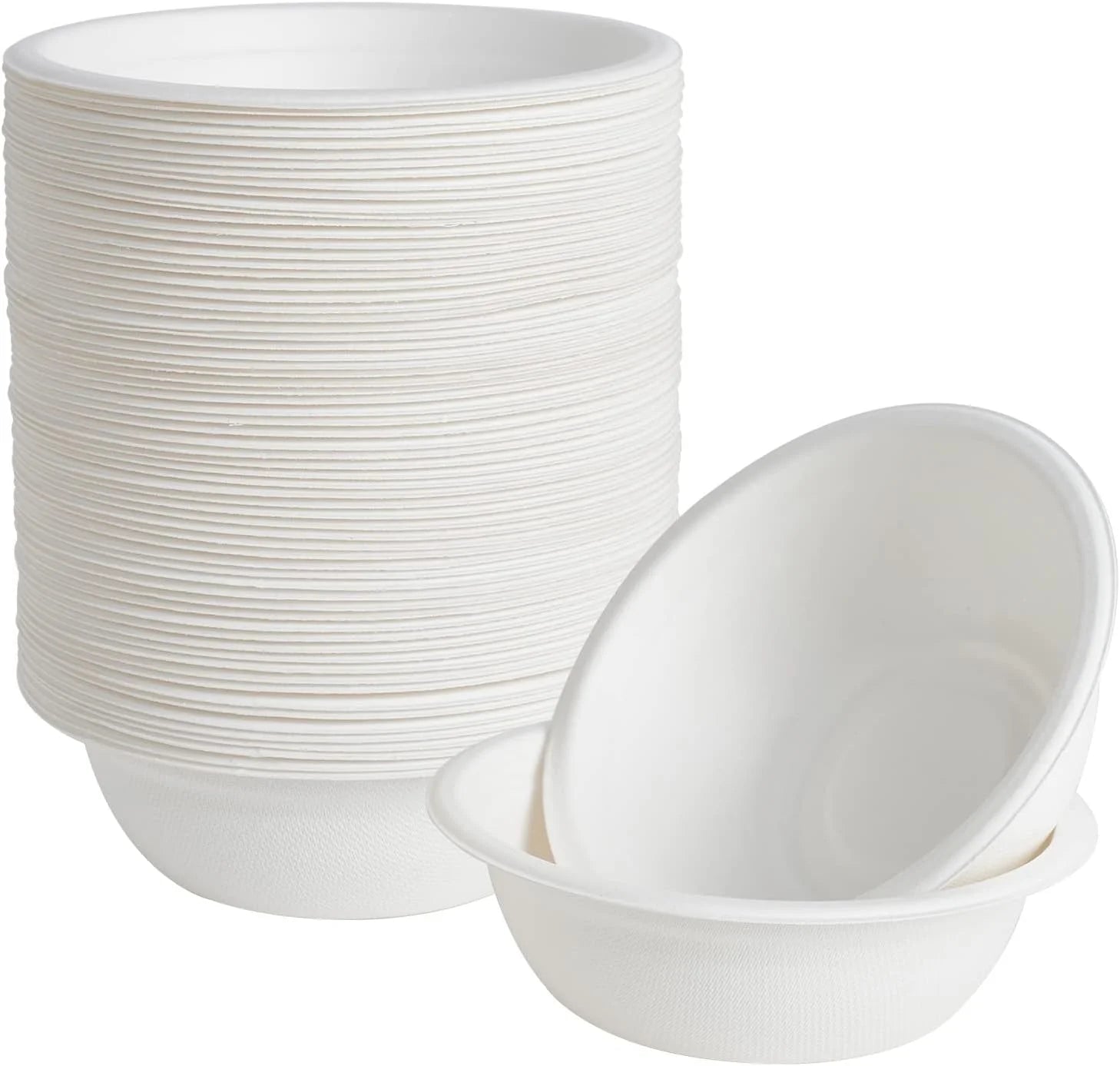 150 Pack 12 oz Compostable Paper Bowls Disposable, White - Image 4