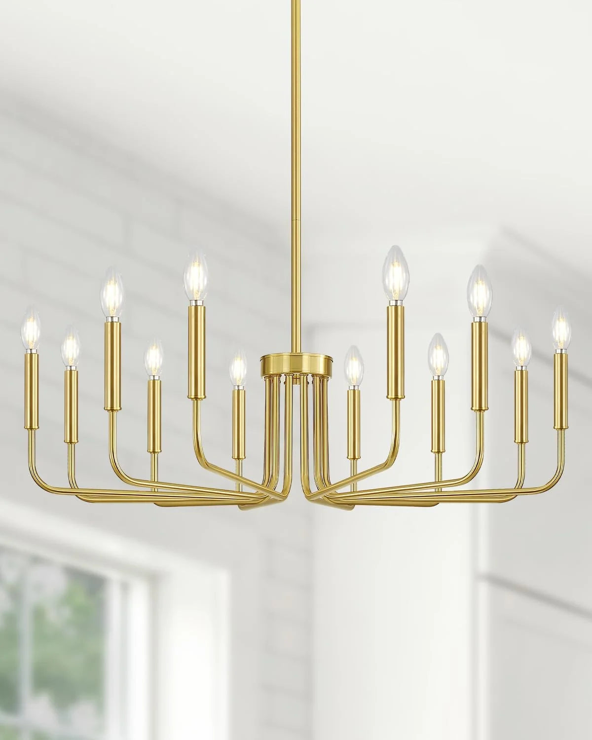 Yunnix 6 Light Champagne Bronze Chandelier, Farmhouse Chandelier for Dining Room Light Fixture Hanging bifanuoyard - Image 7