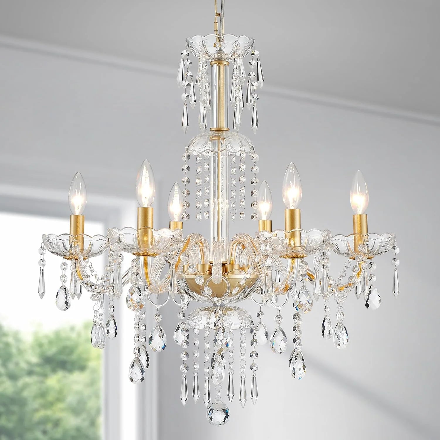 New Arrivals 5-Light Crystal Candle Chandelier Pendant Ceiling Light Modern Lighting Fixture for Bedroom Hallway Bar Kitchen - Image 15