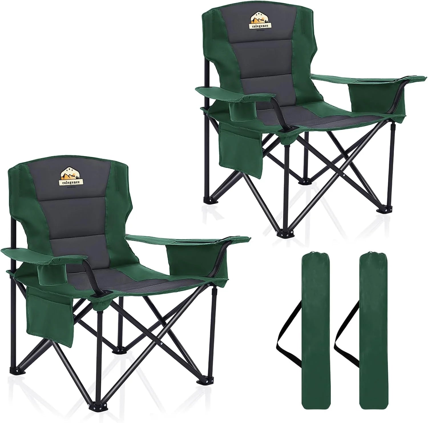 New Arrivals Oversized Heavy Duty Camping Chairs 2 Pack, 450 LBS Support Extra Wide Folding Portable Outdoor Chair - Image 8