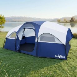 Camping Tent for 8 Person, PU3000MM Waterproof Family Tent with Rainfly, Large Roomy 3 Room Camping Tents