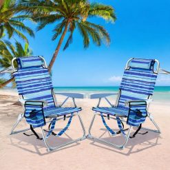 Alternative view of GVDV 2 Pack Backpack Beach Chairs for Adults, Mid-Height Foldable Chair with Lay Flat Position bifanuoyard