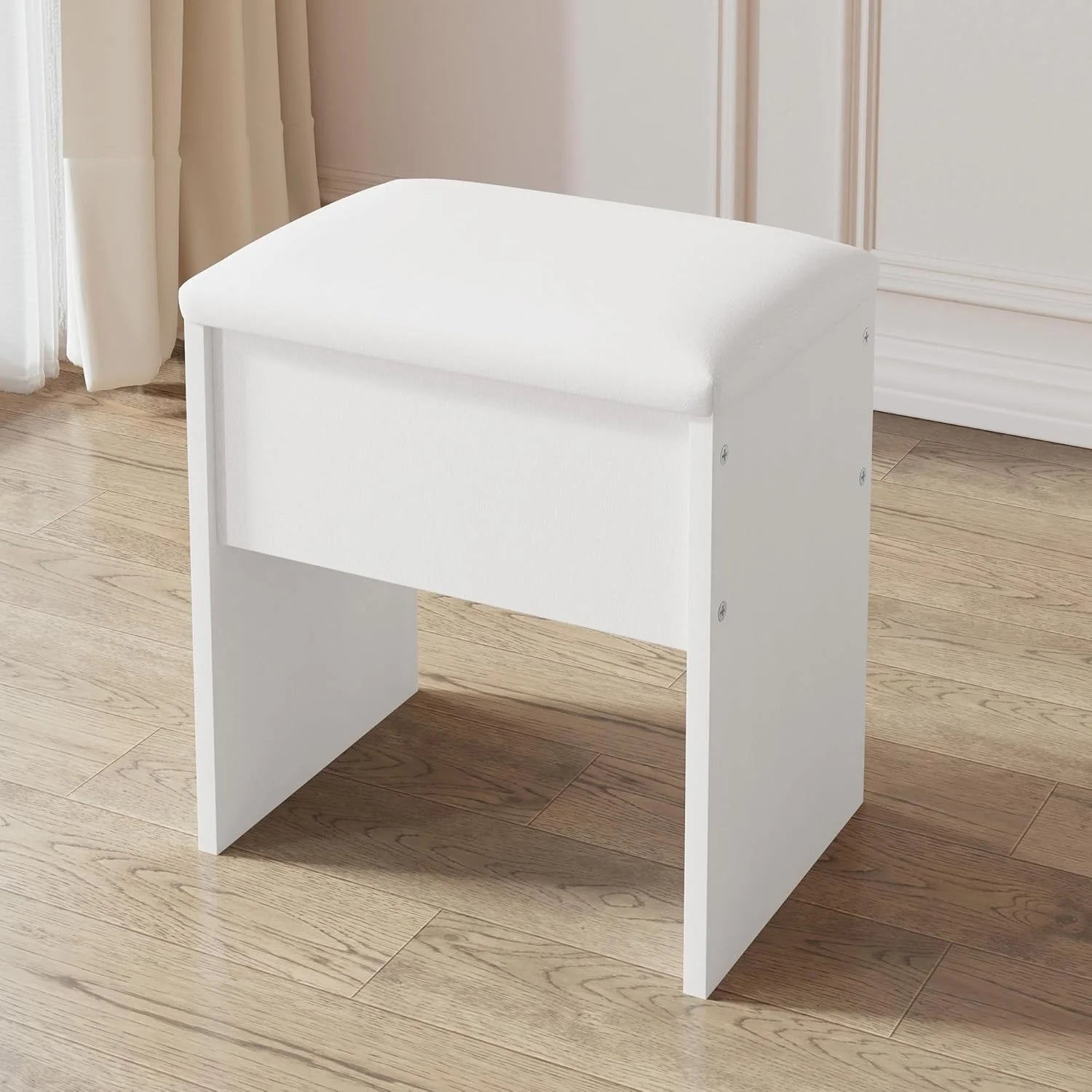 New Arrivals 43 Large White Makeup Vanity Desk with Charging Station, Smart LED Mirror, 7 Drawers, 4 Shelves - Image 4