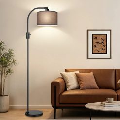 Alternative view of Nintiue Upgraded Modern Arc Dimmable Tall Standing Floor Lamp with Linen Shade, Bulb Included bifanuoyard