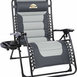 Alternative view of Oversized Padded Zero Gravity Lounge Chair, Foldable Patio Anti Gravity Reclining Chairs Folding Lawn Recliner