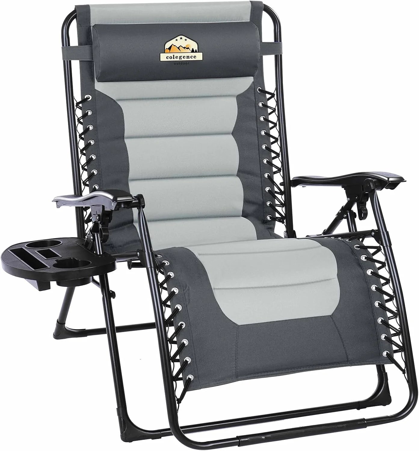 Oversized Padded Zero Gravity Lounge Chair, Foldable Patio Anti Gravity Reclining Chairs Folding Lawn Recliner - Image 2