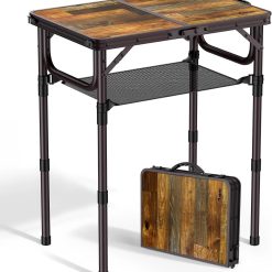 Alternative view of New Arrivals Folding Camping Table, 24X 16 Adjustable Height Small Folding Table