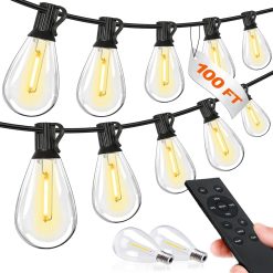 Alternative view of Tenmiro 200FT LED Outdoor String Lights with Remote, 74+2 Shatterproof Bulbs Dimmable Timing 3 Light Modes Outside Patio bifanuoyard
