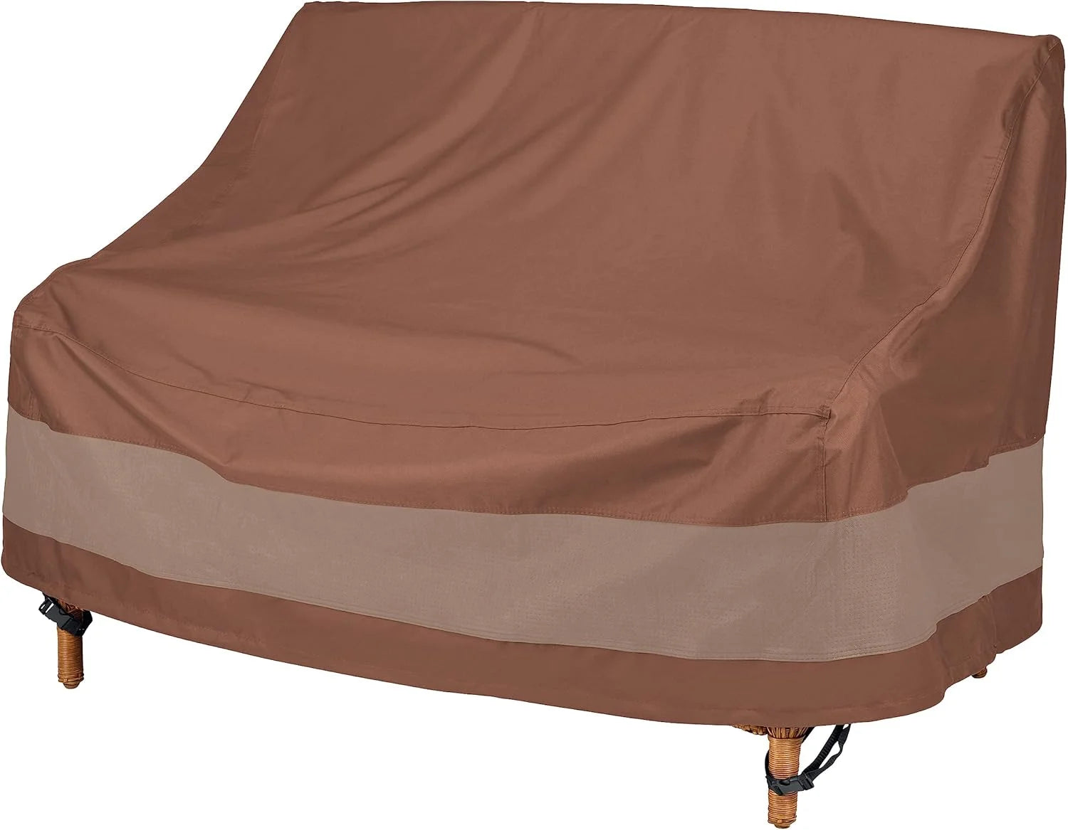 New Arrivals Ultimate Patio Loveseat Couch Cover, 54W x 37D x 35H, Mocha Cappuccino, Patio Furniture Covers - Image 3