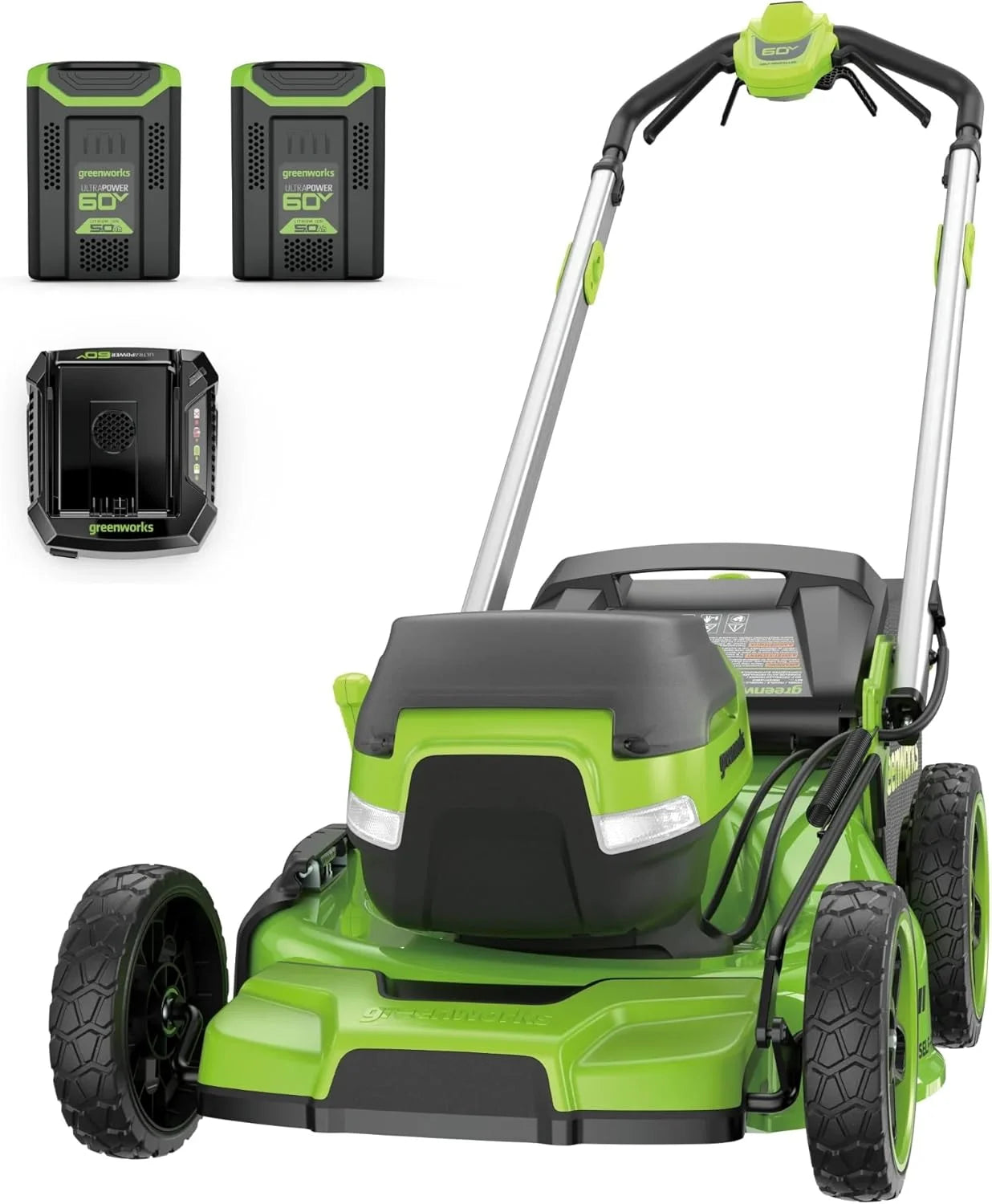 60V 21in Brushless Self-Propelled Cordless Lawn Mower, 2 x 4.0Ah Batteries (3/4 Acre, Rapid Charger, 4-in-1 – For Lawn Care - Image 4
