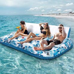 JCLEAL Pool Floats Adult 1-2-3 Person Inflatable Lounger, Extra Large Tanning Recliner Floaty Chair Raft with Backrest bifanuoyard