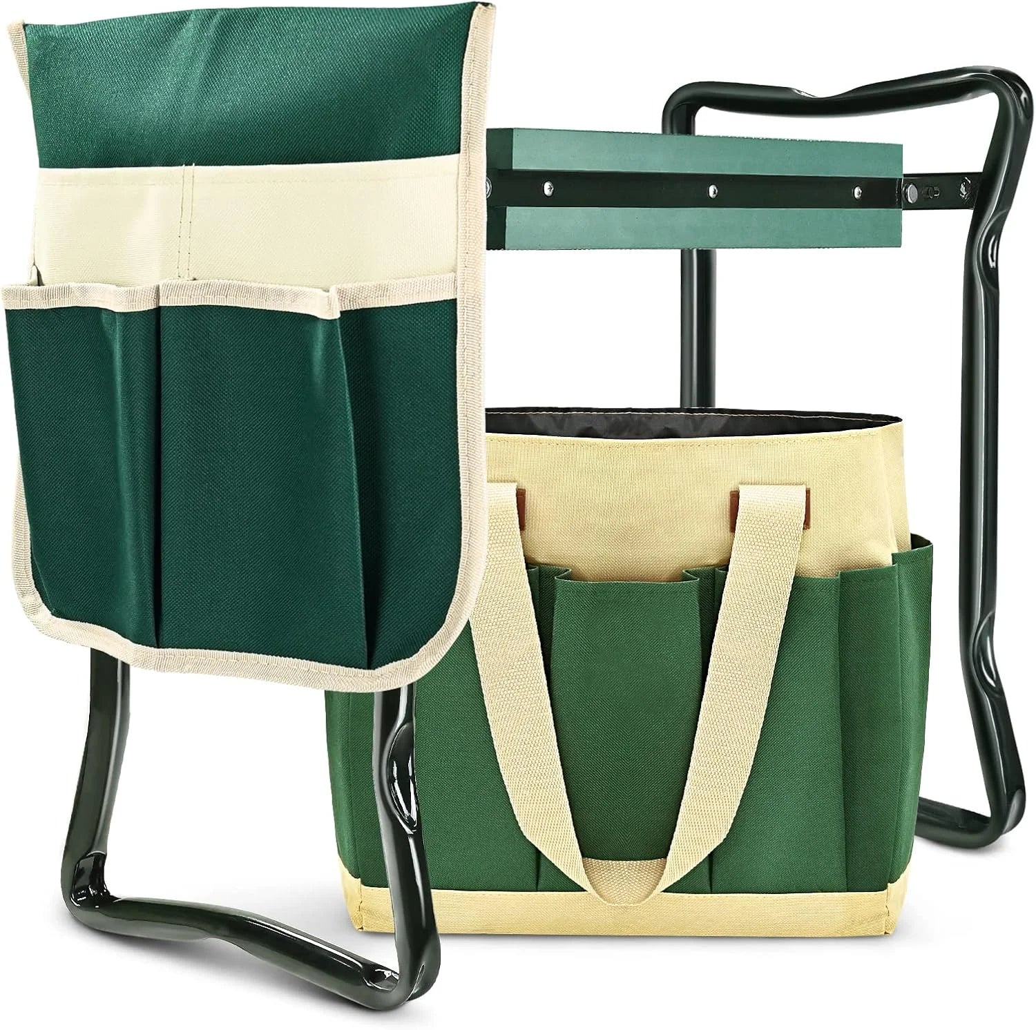 Upgraded Garden Kneeler and Seat with Thicken & Widen Soft Kneeling Pad, Heavy Duty Foldable Gardener Stool with 2 - Image 3