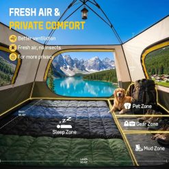 Alternative view of 4 Person Instant Tents for Camping Setup in 50s, Cabin Tent with Rainfly, Waterproof Windproof Camping Tent bifanuoyard