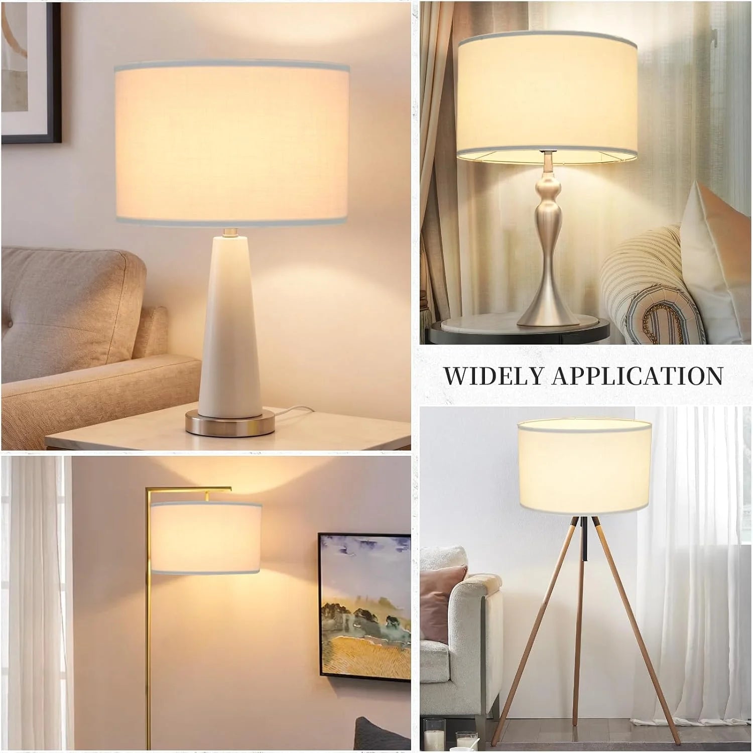New Arrivals Drum Lamp Shades Set of 2 16 Top x 16 Bottom x 10 High - Image 3