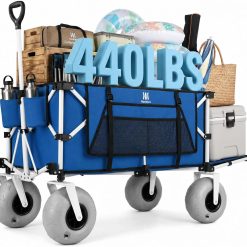 Alternative view of New Arrivals Navatiee 260L Beach Wagon with Extended Tailgate, 440lbs Heavy Duty Beach Cart with 9" Big Balloon Wheels for Sand