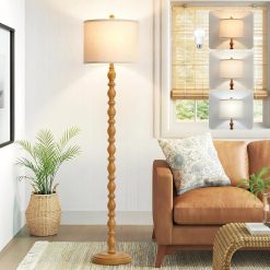 New Arrivals 62 Floor Lamp, Rotary Switch, Rustic Resin Tall Lamps for Living Room