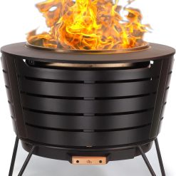 Alternative view of New Arrivals Patio Smokeless Fire Pit, 25 in Wood Burning Fire Pit with Cover
