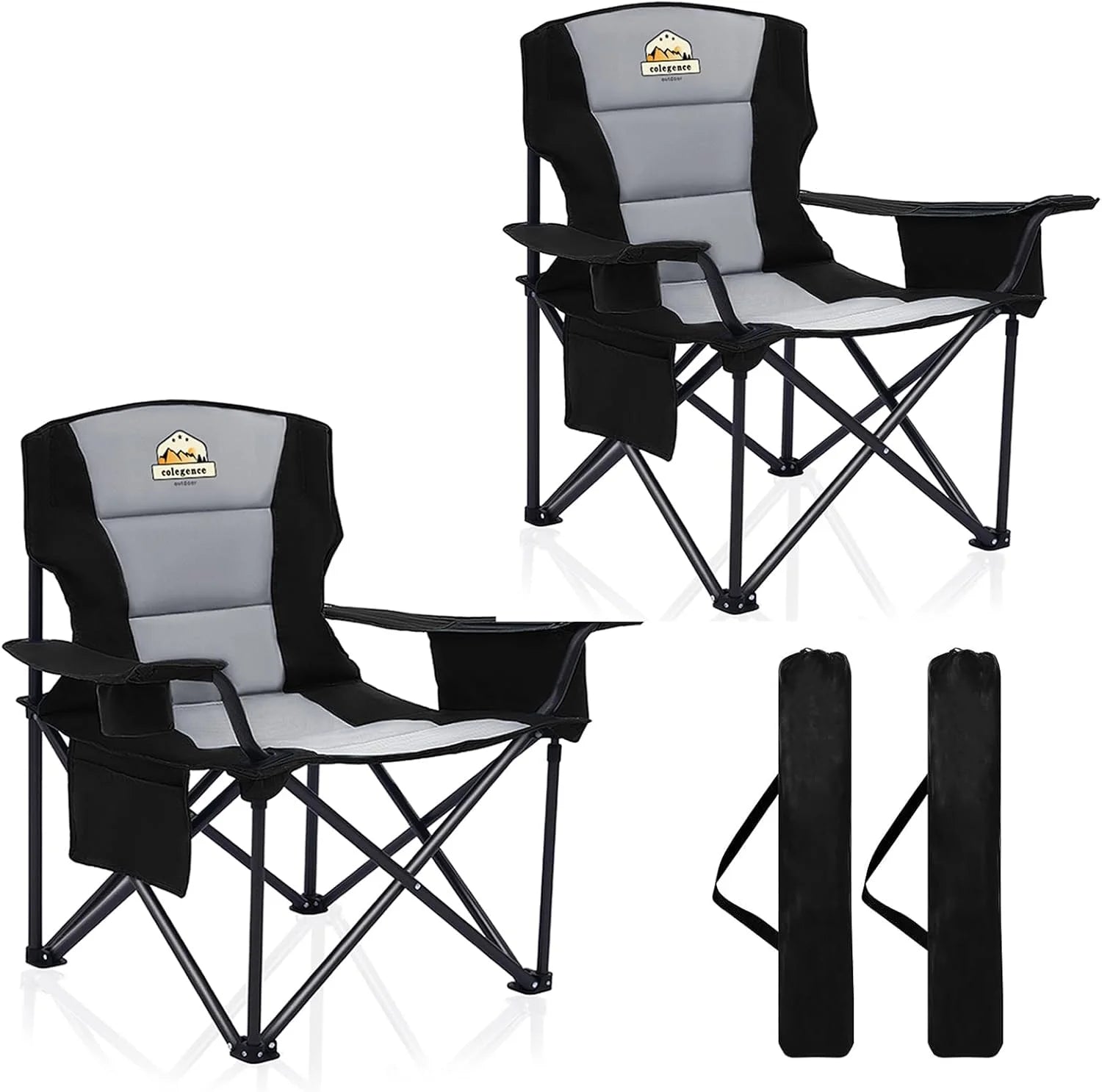 New Arrivals Oversized Heavy Duty Camping Chairs 2 Pack, 450 LBS Support Extra Wide Folding Portable Outdoor Chair - Image 10