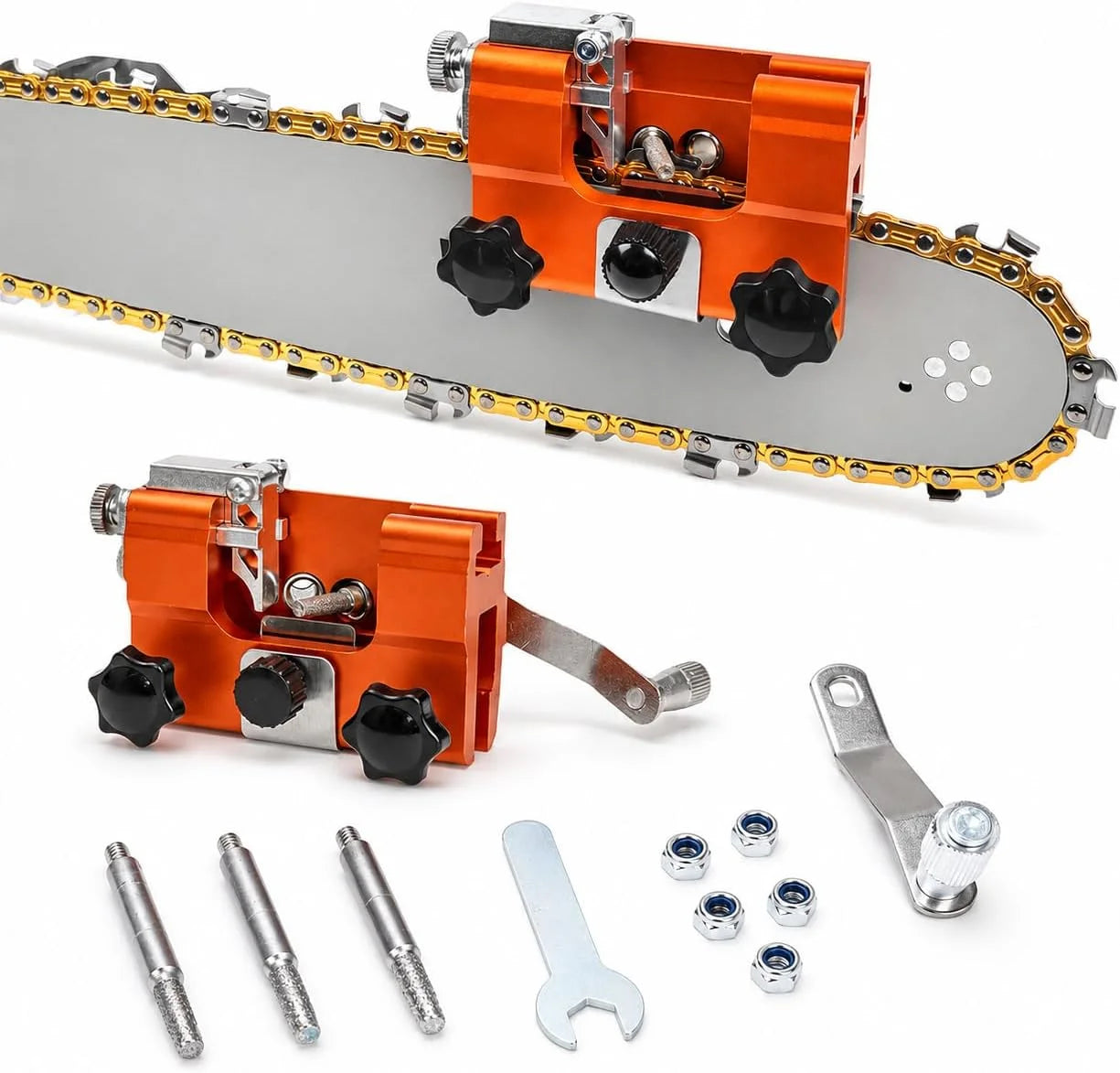New Arrivals Chainsaw Sharpener, Manual Portable Chainsaw Chain Sharpener Tool for Fast Guided Sharpening - Image 2