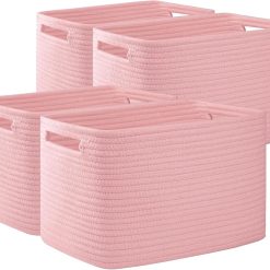 Alternative view of 4 Pack Storage Baskets for Organizing, Cube Storage Bins for Shelves, Rectangle Storage Baskets With Handles bifanuoyard