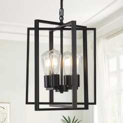 Alternative view of New Arrivals Black Farmhouse Modern Chandelier Light Fixture for Dining Room, 3 Light