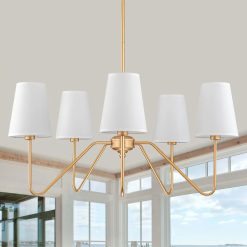 New Arrivals 5-Light Modern Chandeliers, 30 Black Farmhouse Light Fixture