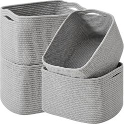 Alternative view of New Arrivals Baskets for Organizing 12.5×9.1×7.9 (4 Packs) Off White, Storage Bin for Shelves, Woven Cotton Rope Basket