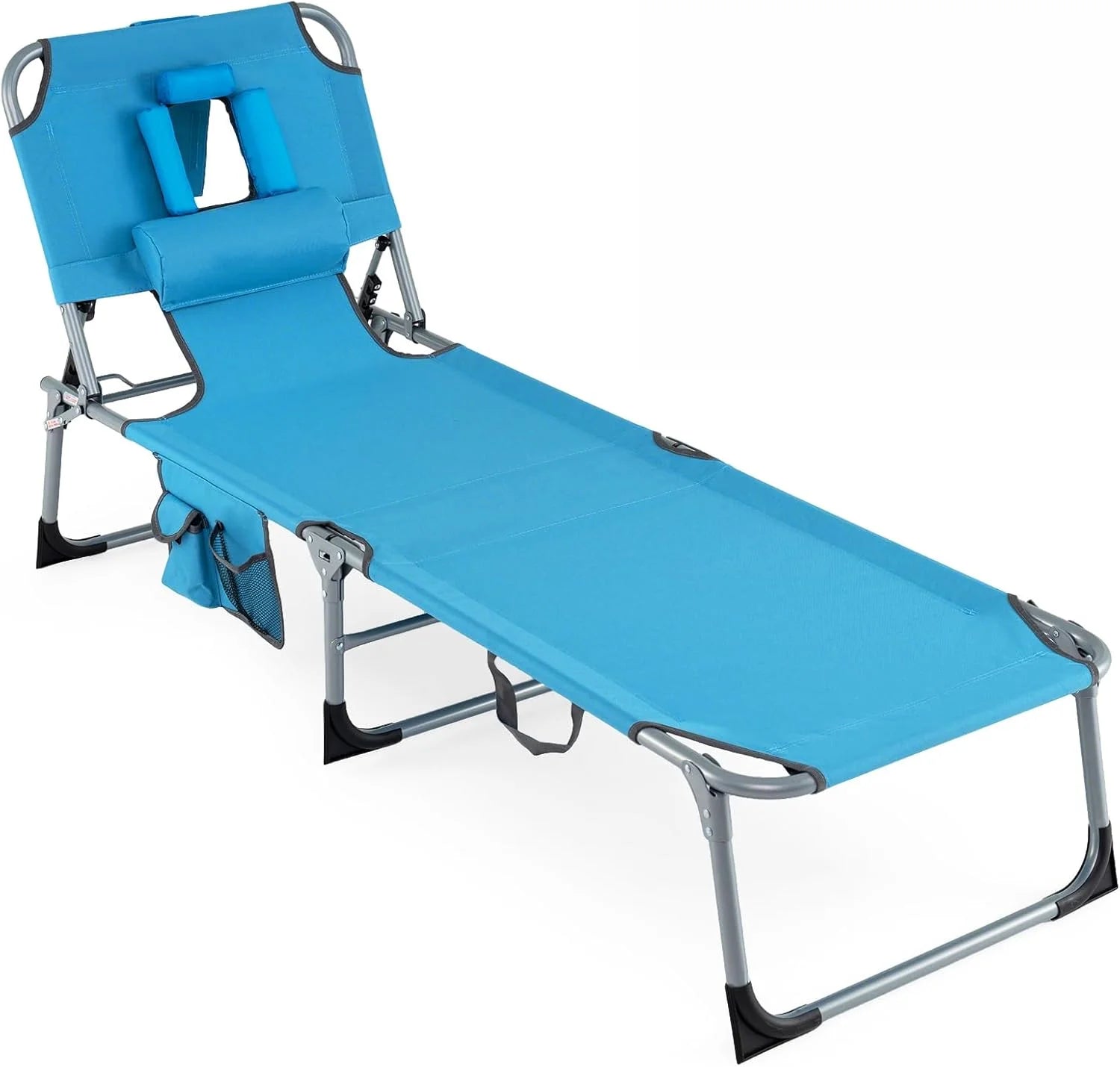 New Arrivals Tanning Chair with Face Hole, Folding Beach Lounge Chair with 4-Position Adjustable Backrest, Camping (1 - Image 3