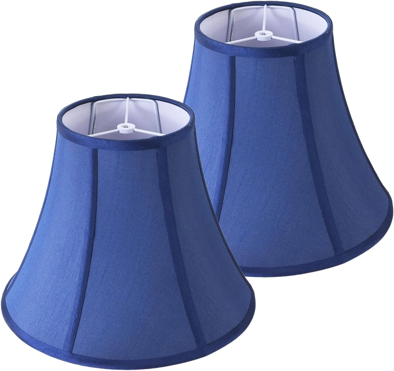 New Arrivals White Bell Lamp Shades Set of 2 Medium Shade 6.7“Top x 13“Bottom x 10“High(Spider) Traditional Lampshade - Image 3