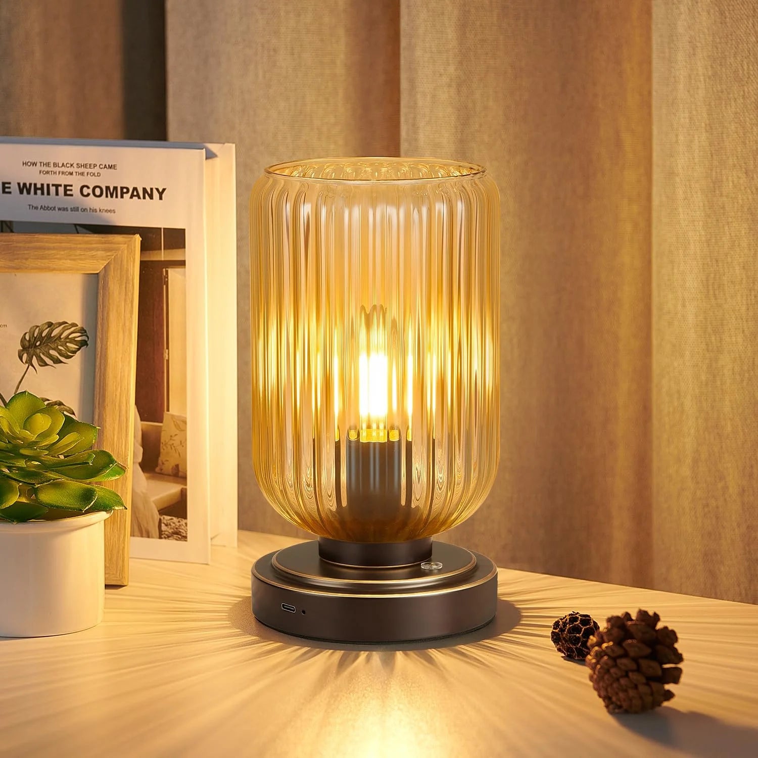 LightRound Cordless Table Lamp, Dimmable, Bulb Included bifanuoyard - Image 2