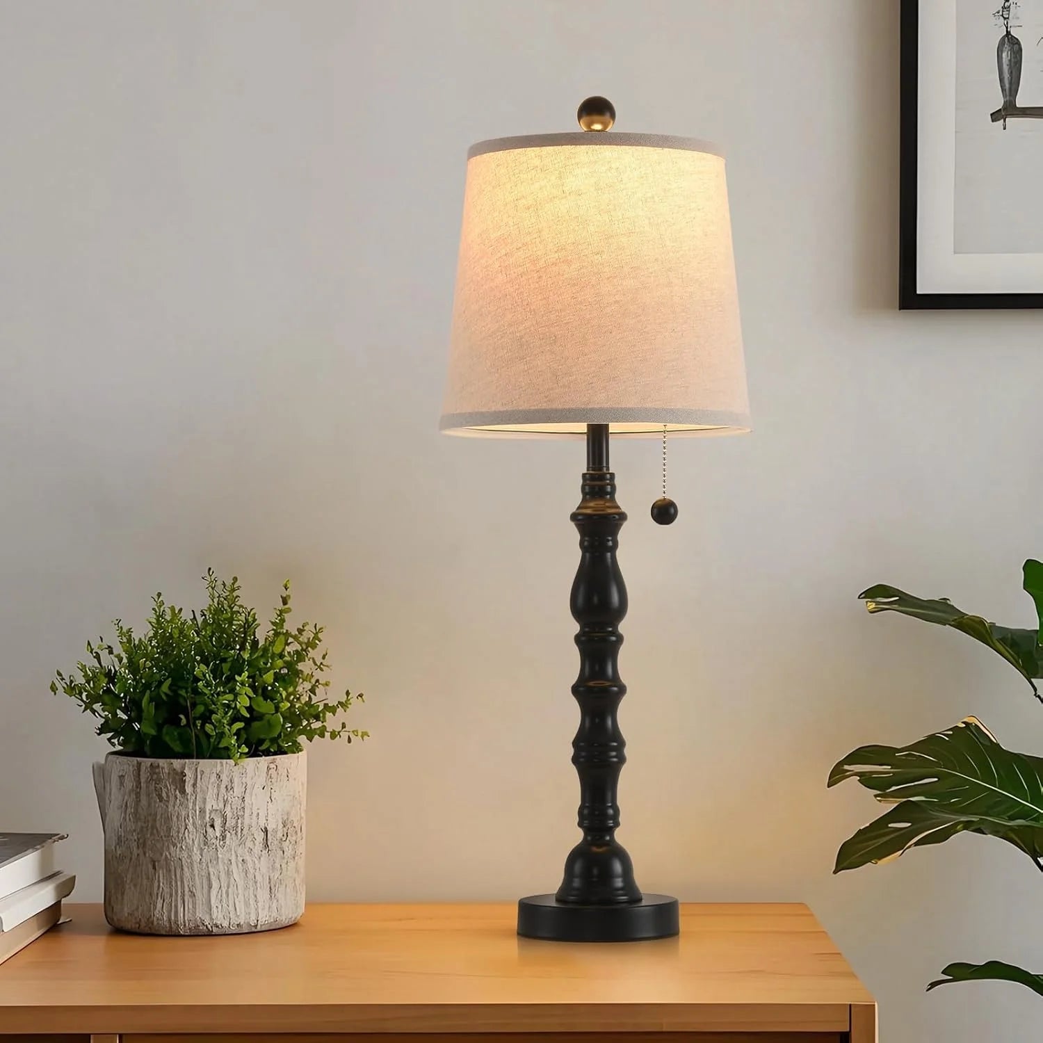 New Arrivals Modern Farmhouse Table Lamp Bedside Reading Lamps Living Room End Tables Set Lamps for Night Stands Bedroom - Image 9