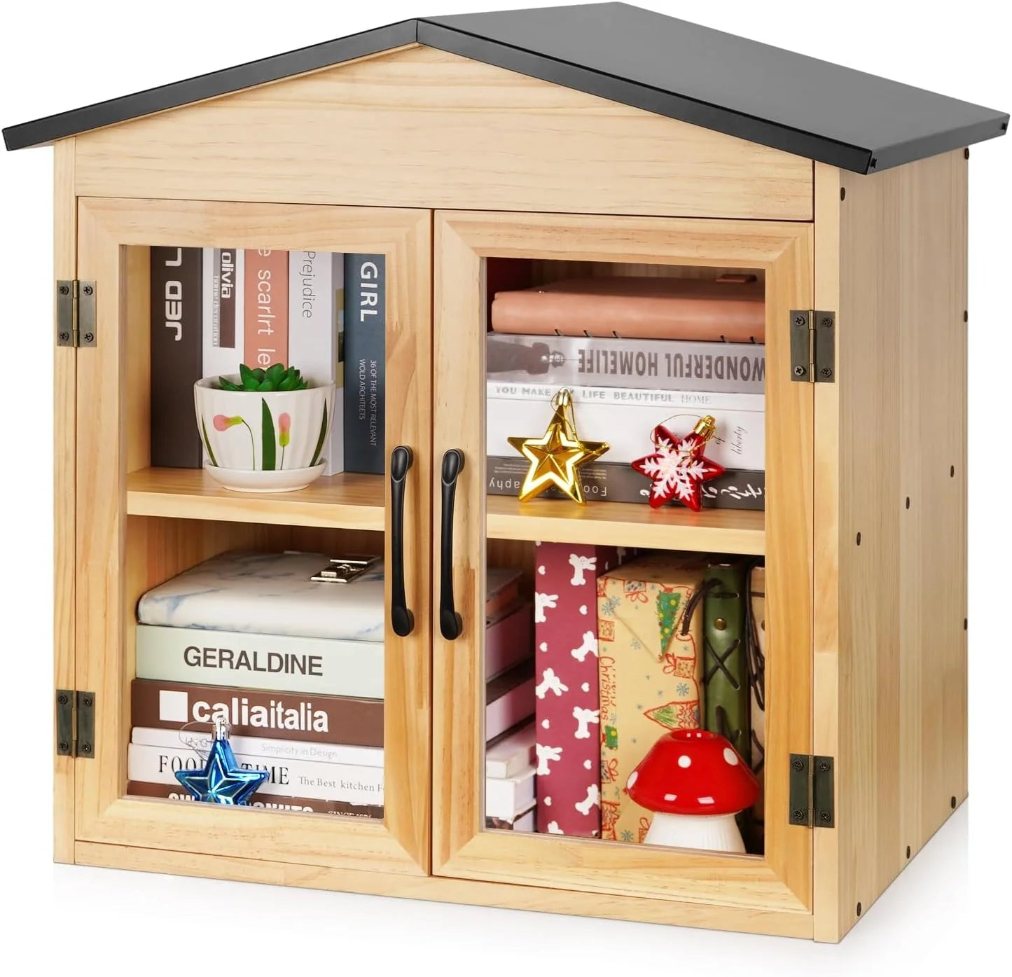 Exttlliy 2-Tier Outdoor Library Outdoor Book Box Storage, 20x14x21 Inch - Image 2