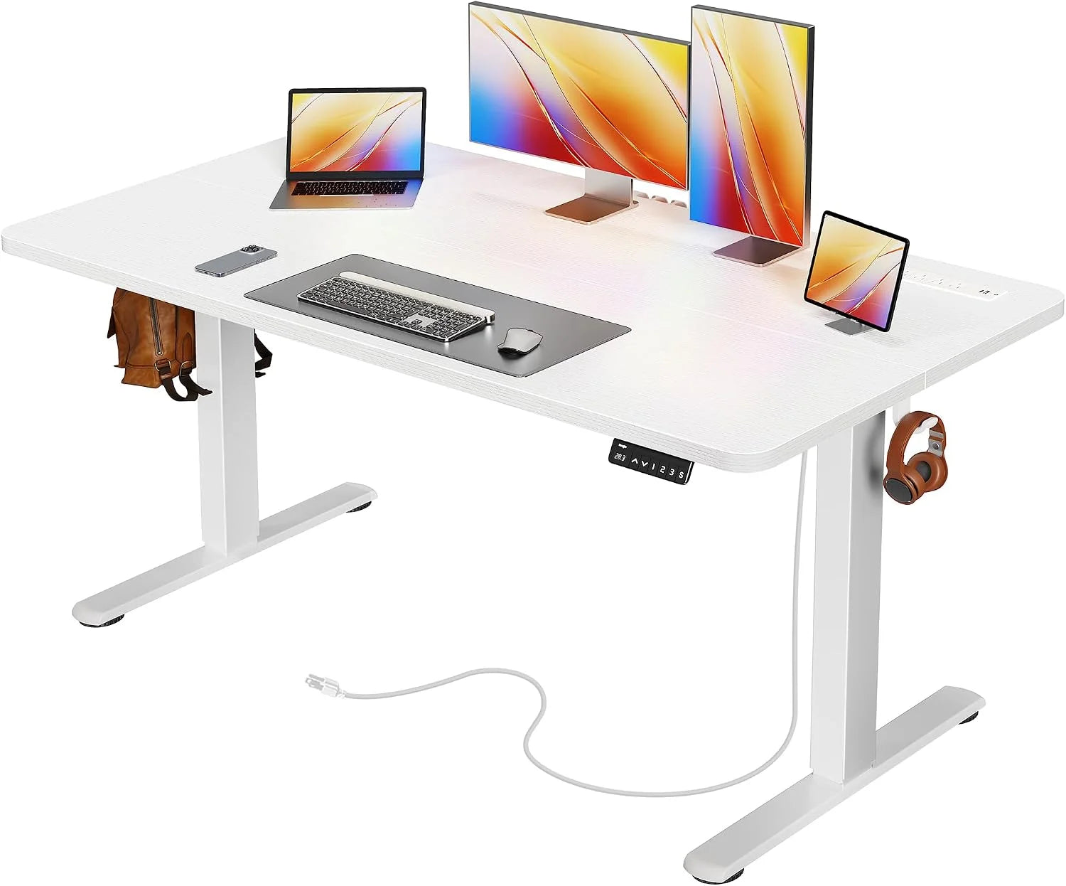 New Arrivals Electric Standing Desk with Power Outlets and USB-C Port, 47 X 24 Inch Height Adjustable Desk - Image 7