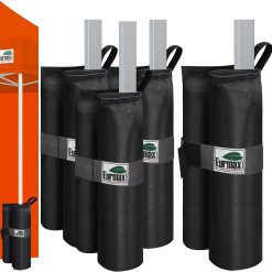 New Arrivals USA 4-Pack 150LBS Capacity Universal Canopy Weight Bags, Heavy Duty Windproof Sandbags with All-Around Wrap Design