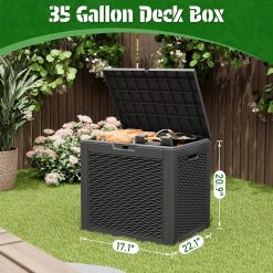 Alternative view of New Arrivals 35 Gallon Waterproof Outdoor Deck Box W/Locking Hole