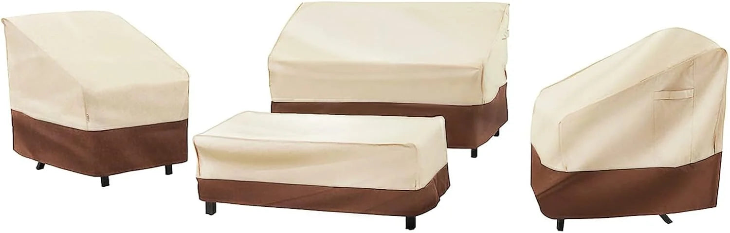 New Arrivals Patio Furniture Cover Set Waterproof 4 Piece Beige Large - Image 2