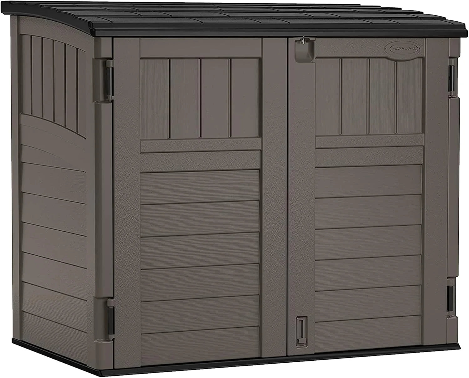 New Arrivals 34 Cu Ft Horizontal Storage Shed, Resin, Lockable, Stoney Black - Image 2