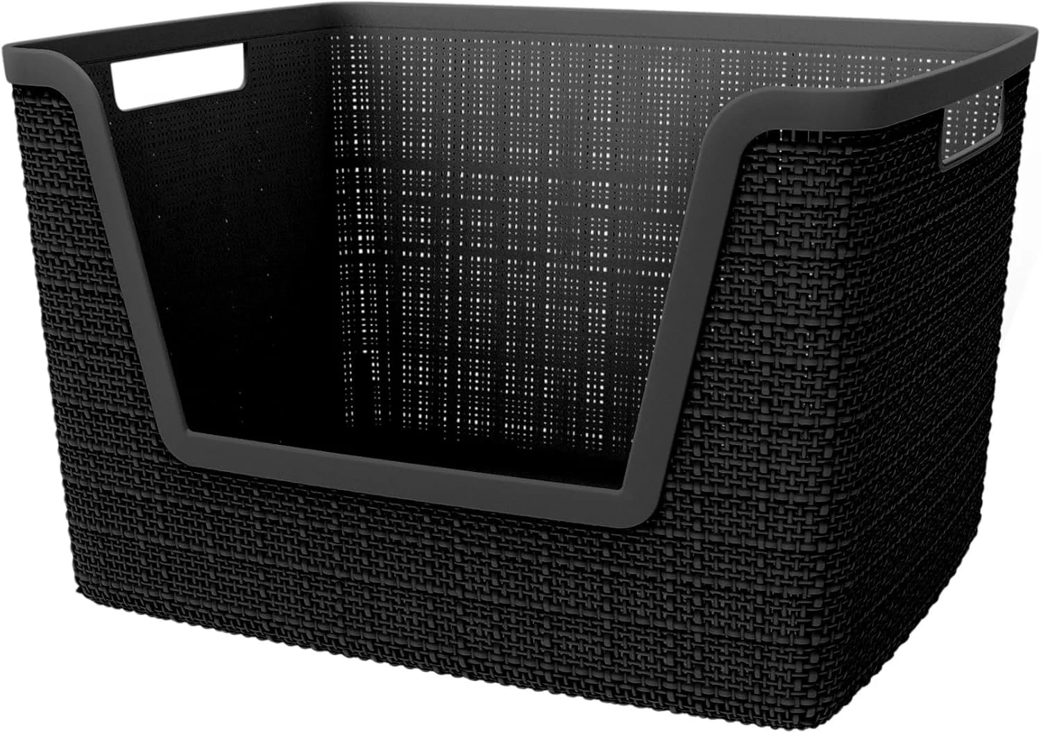 Curver Set of 4 Large Cube 17L Jute Decorative Plastic Organization and Storage Baskets, Perfect Bins for Home bifanuoyard - Image 9